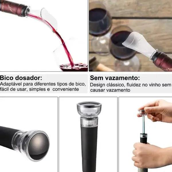 Kit Abridor de vinhos Elétrico com Carregamento por USB