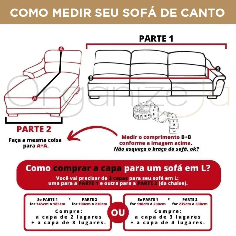 Capa para Sofá Jacquard Antiderrapante e Impermeável Cinza Imperiale