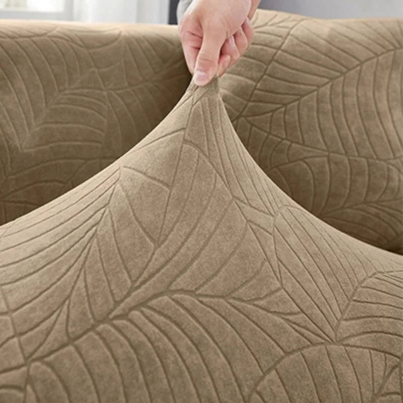 Capa para Sofá Jacquard BegeGuard – Impermeável, Antiderrapante e com Acabamento Sofisticado