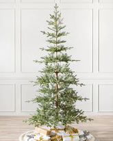 Árvore de Natal Slim Alpine com Galhos Articulados, Suporte Metálico e Micro LEDs Embutidos