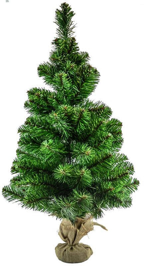 Árvore de Natal na Base de Juta Verde 60cm 67 Galhos| Natal