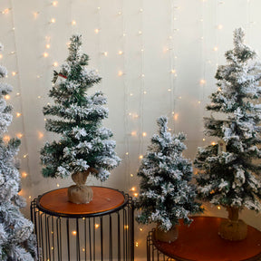 Árvore de Natal Nevada na Juta 90cm 105 Galhos|