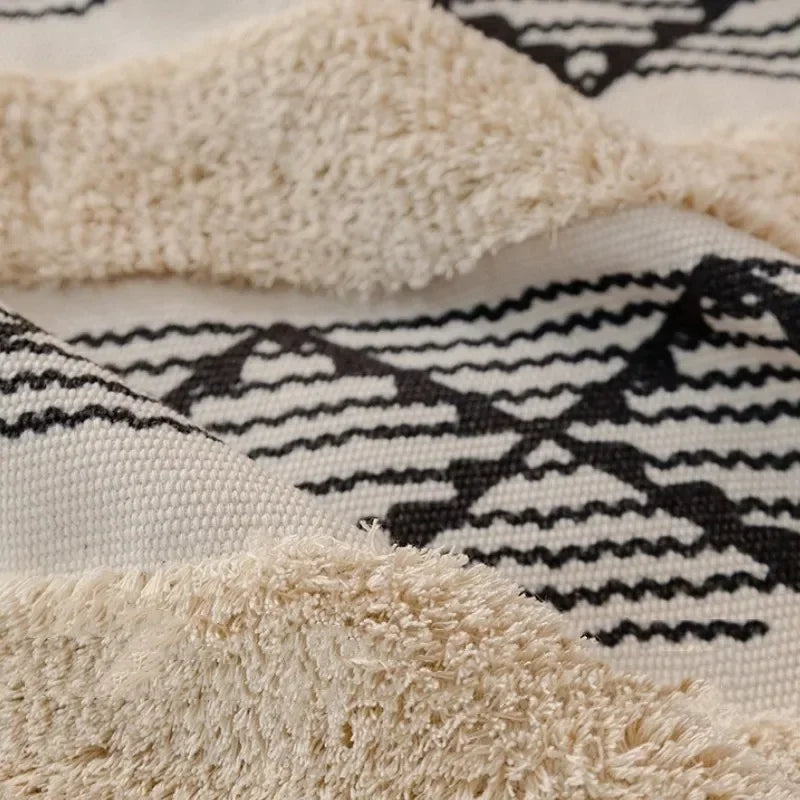 Capa de Sofá Estilo Boho em Algodão e Linho com Design 3D