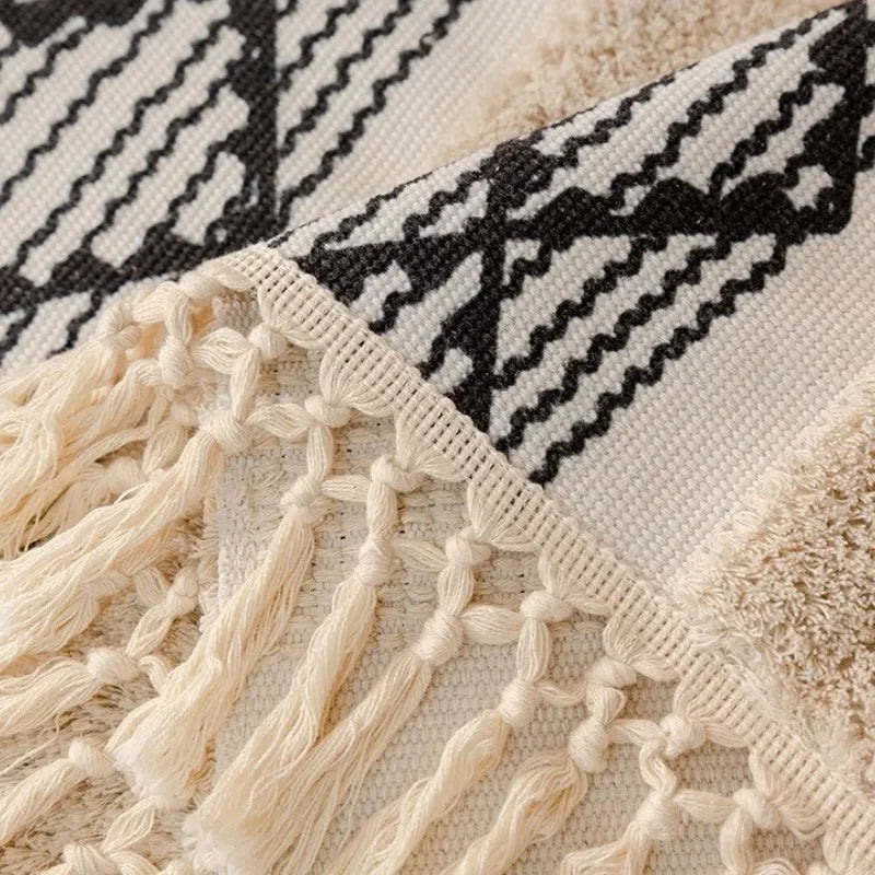 Capa de Sofá Estilo Boho em Algodão e Linho com Design 3D