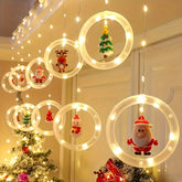 Luz de Natal LED Colorida do Papai Noel para Janela com USB