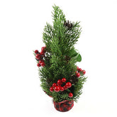 Mini Árvore de Natal 30cm com Mini Frutas e Base Xadrez |